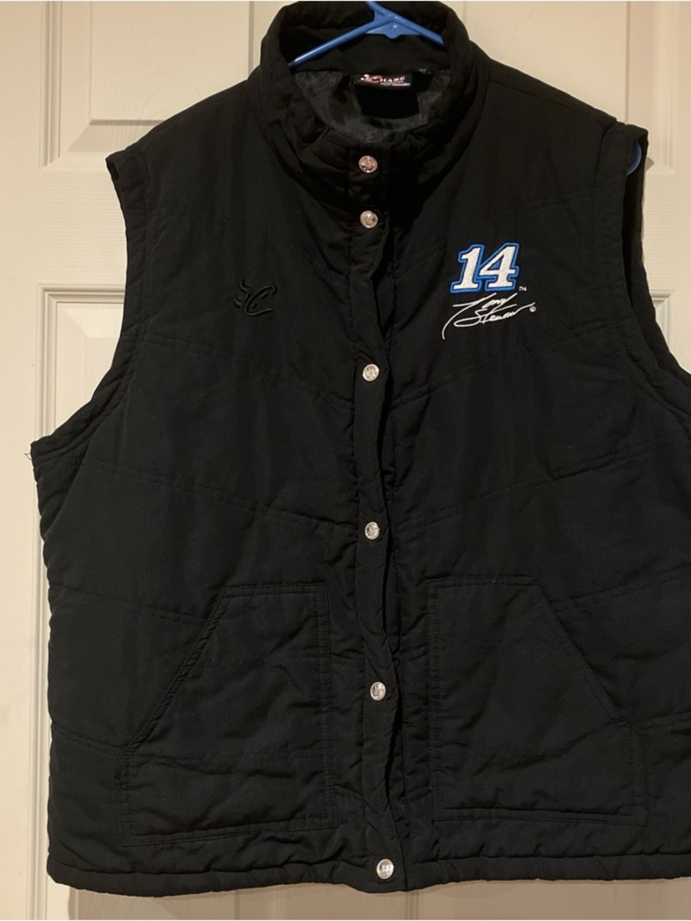 CHASE AUTHENTICS Mens XL #14 Tony Stewart Nascar Black Puffer Vest